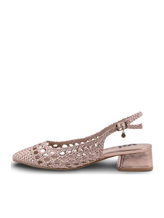 Heels with Strap Gold