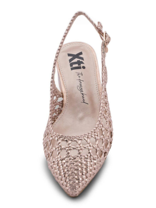 Heels with Strap Gold