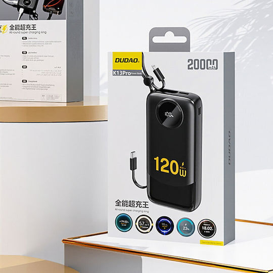 Dudao K13PRo Power Bank 20000mAh 22.5W with USB-A Port Power Delivery Black