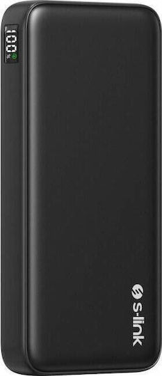 S-Link P311L Power Bank 10000mAh με 2 Θύρες USB-A Power Delivery Μαύρο
