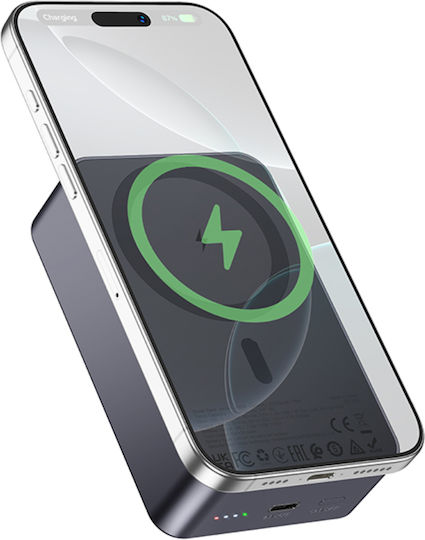 Hoco J160B MagSafe Power Bank 20000mAh 20W με Θύρα USB-C Power Delivery / Quick Charge 3.0 Γκρι