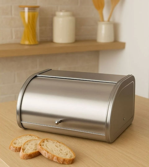Ibili Brotkasten mit Deckel Inox Silber 44x28x17cm