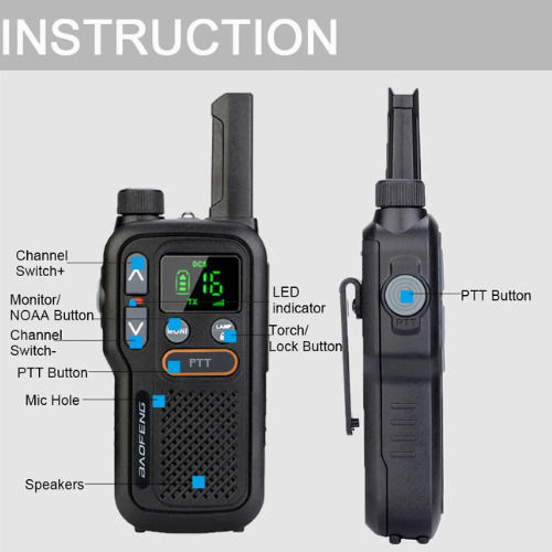 Baofeng BF-T18 Ασύρματος Πομποδέκτης PMR 3W με Μονόχρωμη Οθόνη Σετ 2τμχ