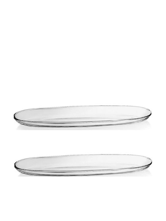 Vidivi Fenice Platou Decorativ Oval Din Sticlă Albă 50x16cm Vidivi Fenice Platou Decorativ Oval Din Sticlă Albă 50x16cm