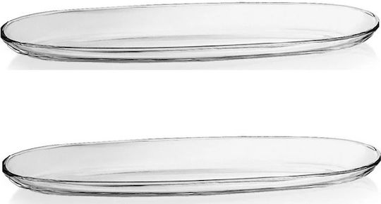 Vidivi Fenice Platou Decorativ Oval Din Sticlă Albă 41x11.5 cm Vidivi Fenice Platou Decorativ Oval Din Sticlă Albă 41x11.5 cm