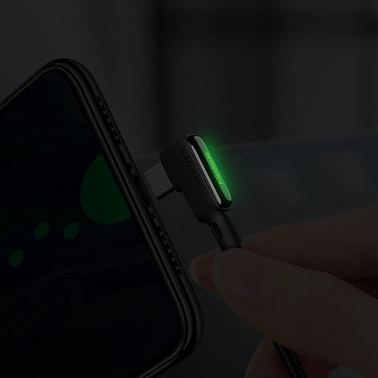 Mcdodo Abgewinkeltes USB Typ-C Kabel Spiral Feder Schnellladekabel mit LED