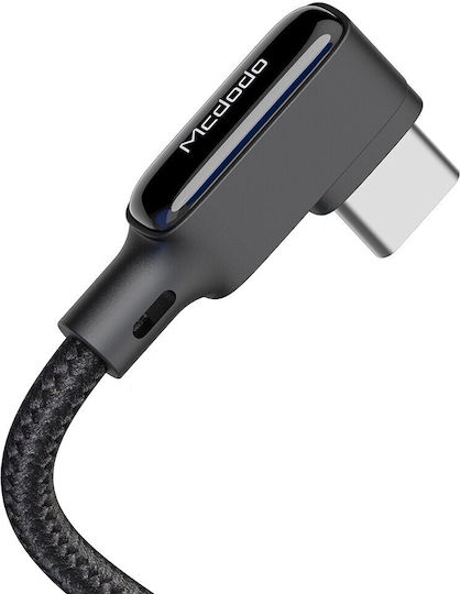 Mcdodo Abgewinkeltes USB Typ-C Kabel Spiral Feder Schnellladekabel mit LED