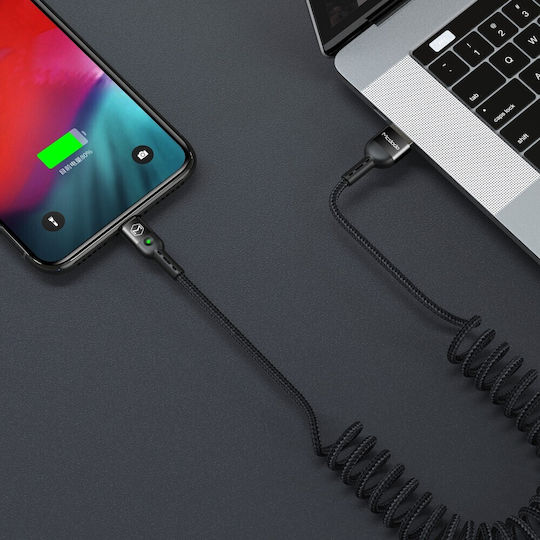 Mcdodo Usb-c Spiral Spring Cable Fast Charging Usb Type-c Led 2m