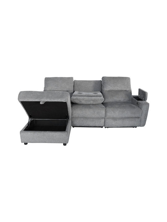 Synthia Ecksofa mit Linker Ecke & Stauraum Grau 246x159x97cm
