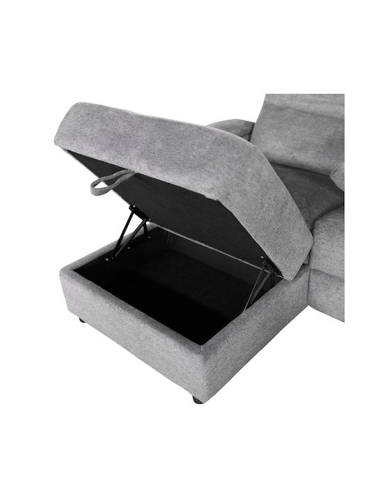 Synthia Ecksofa mit Linker Ecke & Stauraum Grau 246x159x97cm