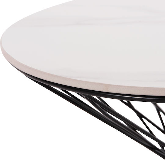 Rundes Beistelltisch Gresam Metall Keramik M50xL50xH44cm