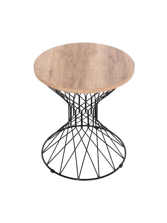 Round Side Coffee Table Keon Wooden Sonoma W45xL45xH50cm