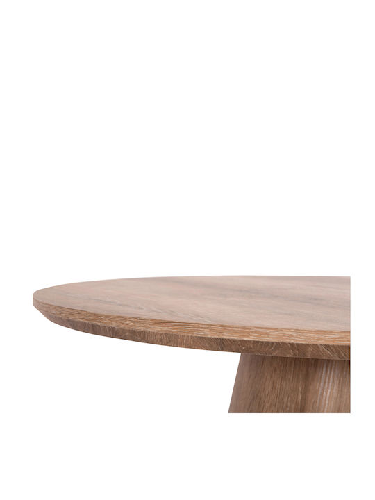 Round Central Coffee Table Karan Wooden Natural Colour W80xL80xH45cm