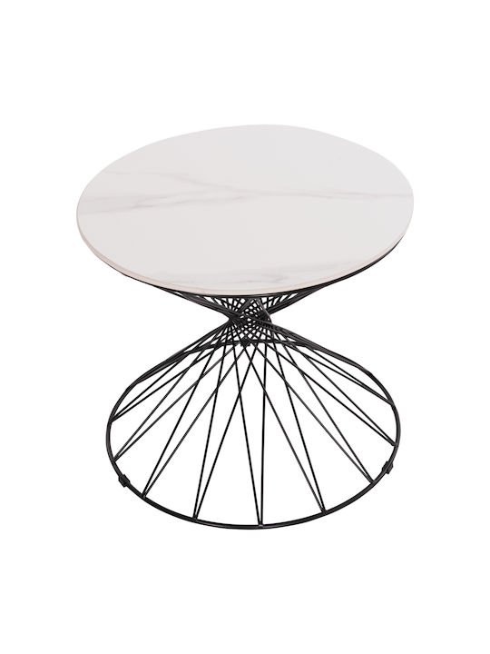 Round Side Coffee Table Gresam Metal Ceramic W50xL50xH44cm