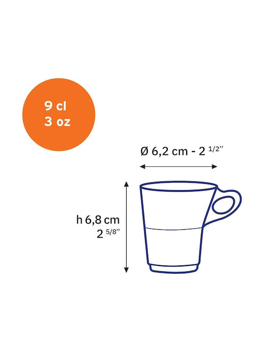 Homestyle Caprice Becher Glas Transparent 90ml 6Stück