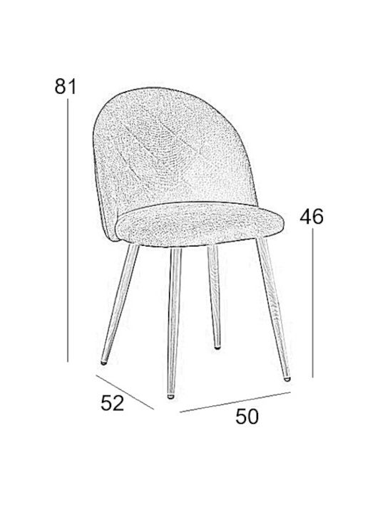 Scaun De Dining Din Catifea Bej 50x52x81cm
