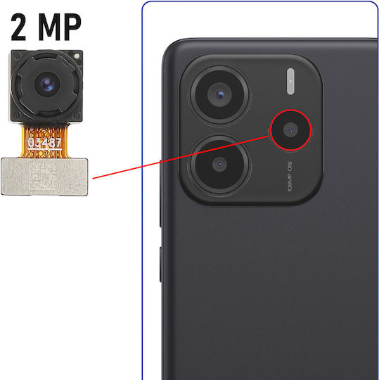 Clappio 2mp Macro Rear Camera Replacement Redmi Note 14 5g Black