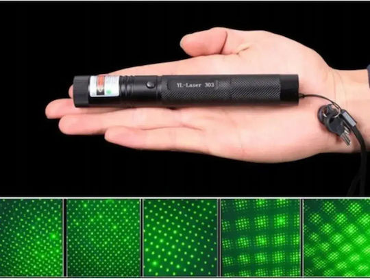 Prezentator Laser Verde Abyz Power <10000 Mw Baterie Li-ion 4800 Mah Lungime de Undă 532 Nm 16 X 2 Cm Calitate Premium Negru
