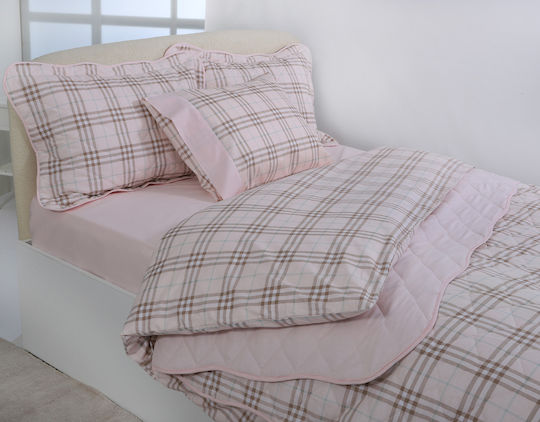 Silk Fashion Cuvertură Simplă Din Bumbac Roz 160x220cm