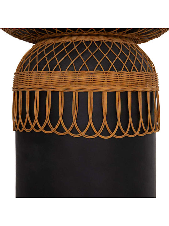 Round Table Dining Room from Cement Black Velvet-Black Metal 60x60x76cm