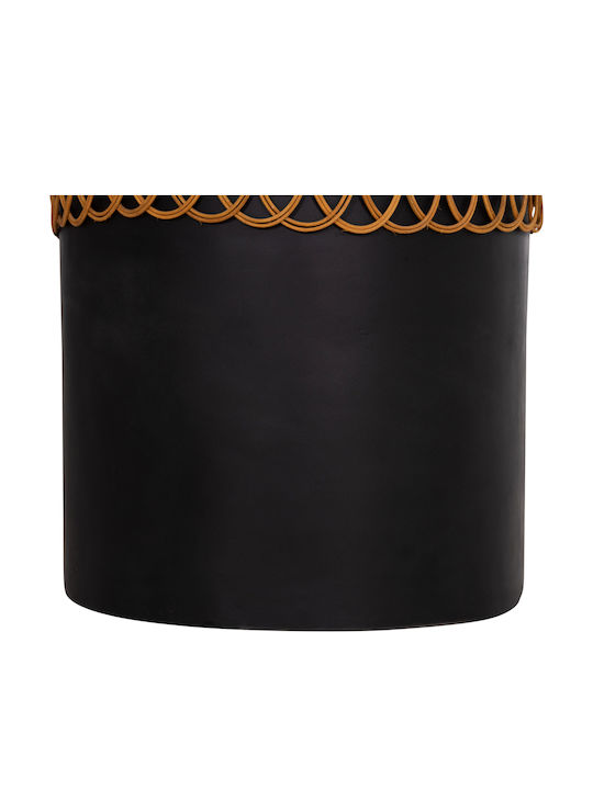 Prilep Round Table Dining Room from Cement Black Velvet-Black Metal 60x60x76cm