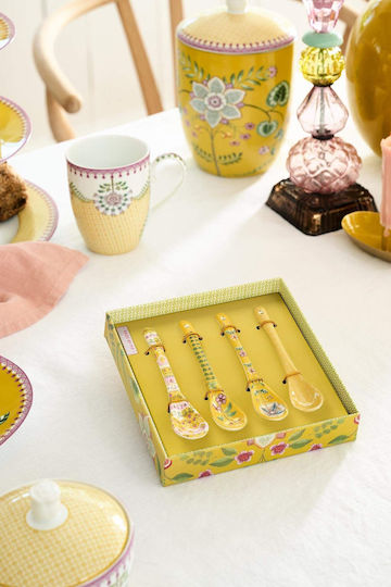 PiP Studio Set Linguri Din Porțelan Galbene 4 Bucăți