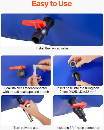 Vevor Rezervor Plastic de Apă / Combustibil Cilindric Vertical 330l Albastru