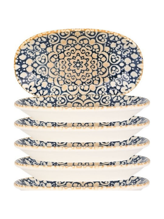 Bonna Alhambra Servierplatte Oval aus Porzellan Blaue 19x11cm