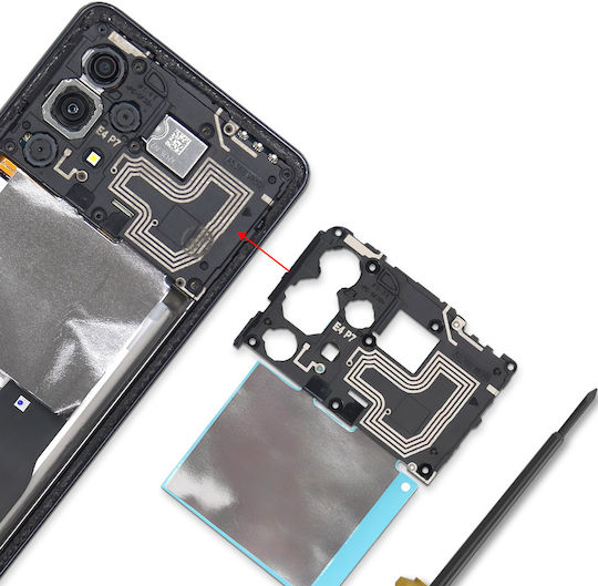 Clappio NFC Antenne Flex Kabel Galaxy A53 Drahtloses Laden Mobile Payment Grau