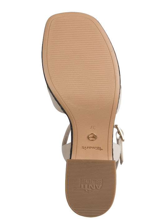 Damen Sandalen Aus Leder Beige