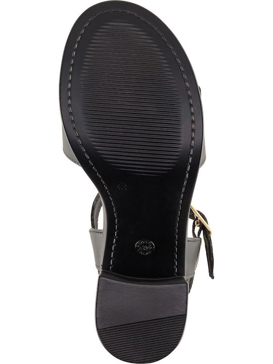 Damen Sandalen Schwarz Leder