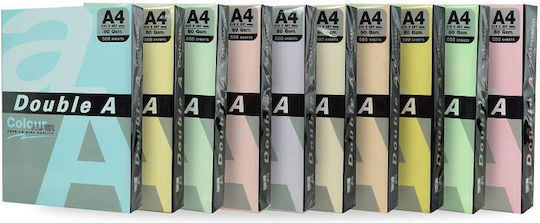 Double A Colored Paper Copier A4 80gsm 100 Sheets Pack Double A 5 Assorted Pastel Colors