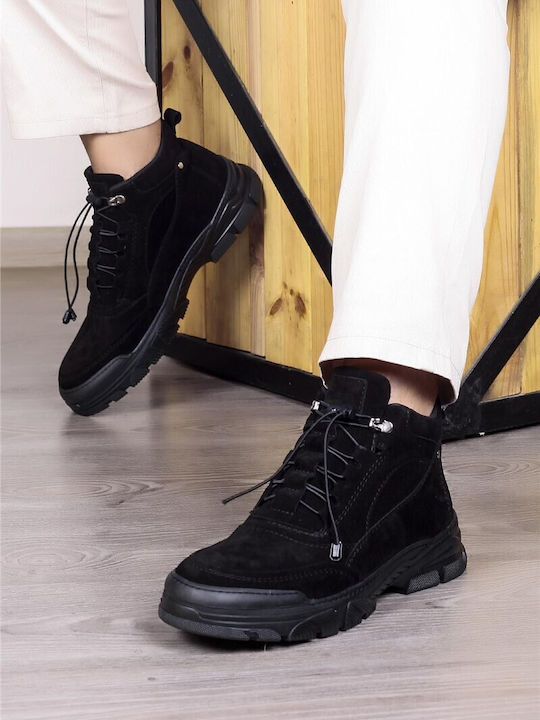 Wildleder Schwarz Herrenstiefel