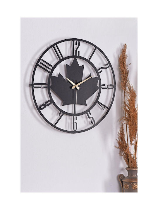 SteweHome Metallische Wanduhr Schwarz 50x50cm
