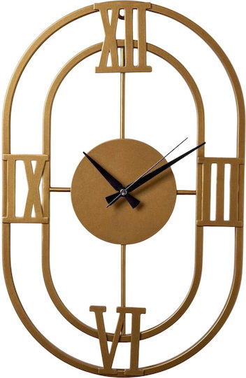 Ceas De Perete Metalic Auriu Design Modern Auriu 50x32cm