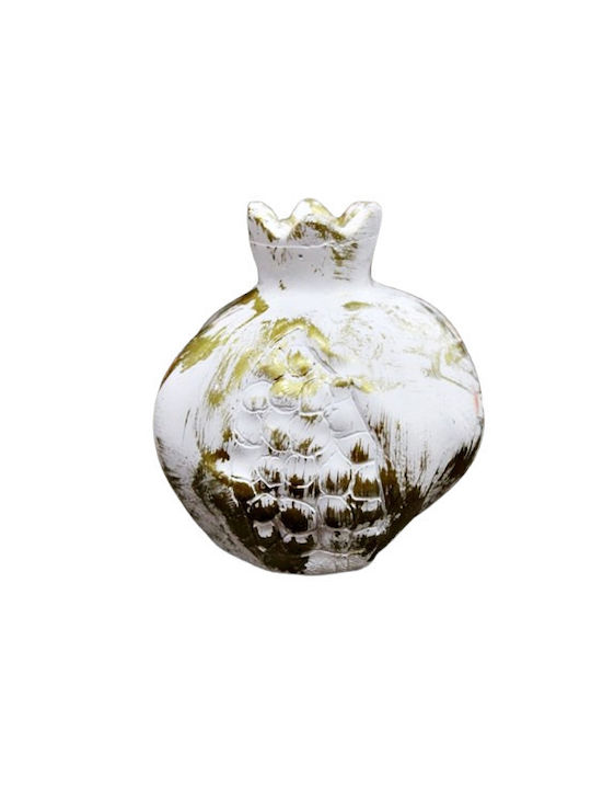 Gerakis Talismane Norocoase De Anul Nou De Birou Rodie Alb Din Tencuială 8x8.5cm