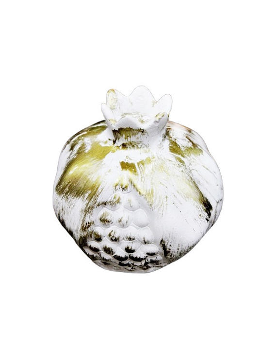 Gerakis Tischplatte Glücksbringer Granatapfel Weiß aus Gips 10x10cm 004076LE