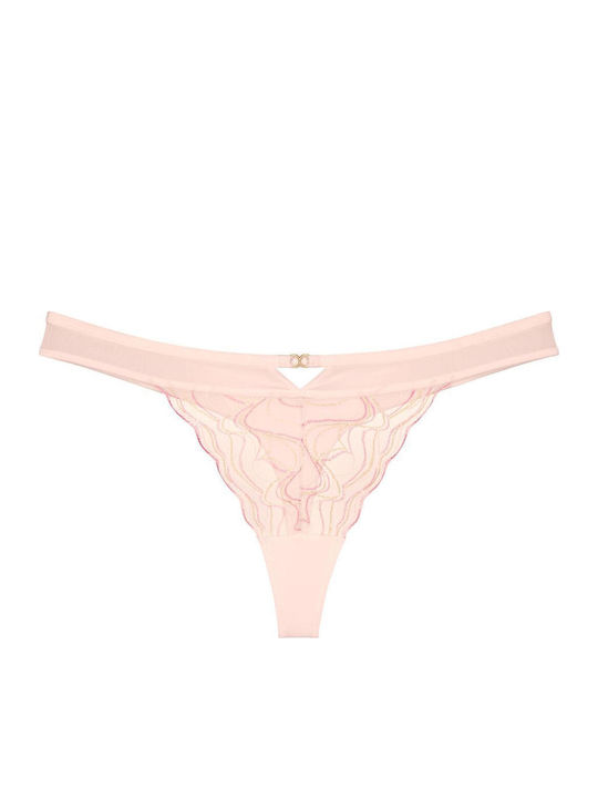 Palina Γυναικεία String 2Pack με Δαντέλα Porcelain