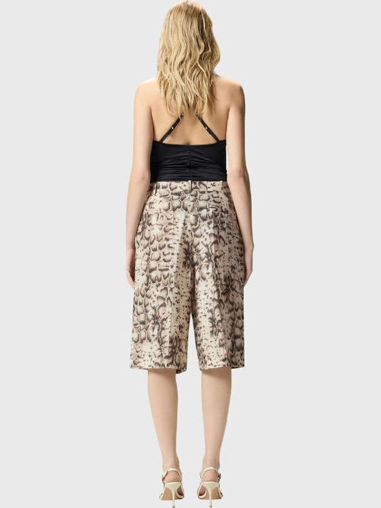 Damen Bermudas Leinen Mehrfarbig