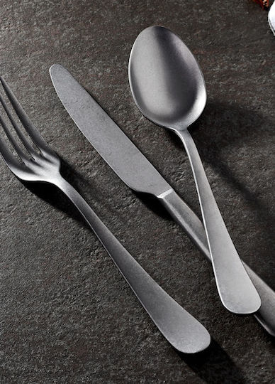 Raki Old Set Of Dessert / Ice Cream Stainless Gray Spoons 6 Pieces