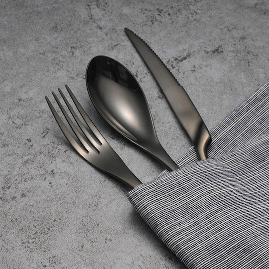 Raki Wicked Set Of Black Stainless Steel Spoons 6 Pieces