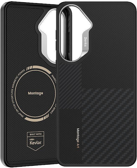 Benks Rückseitenhülle Aramidfaser / Silikon Schwarz für Galaxy S26+