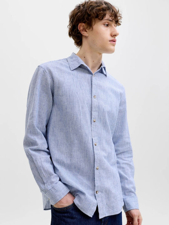Jack & Jones Λινό Πουκάμισο Γαλαζιο