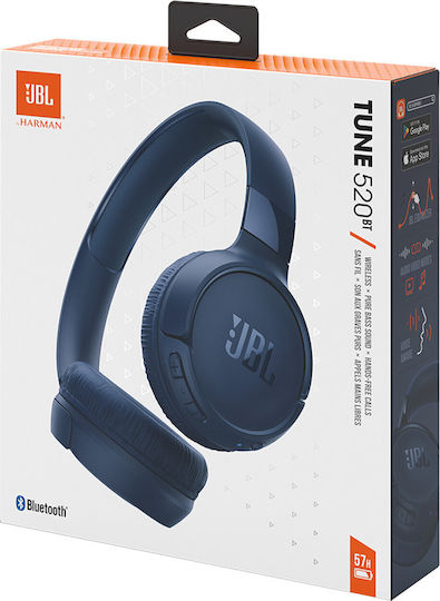 JBL Tune 525BT Wireless / Wired On Ear Headphones with 57 hours of Operation and Quick Charge Blue