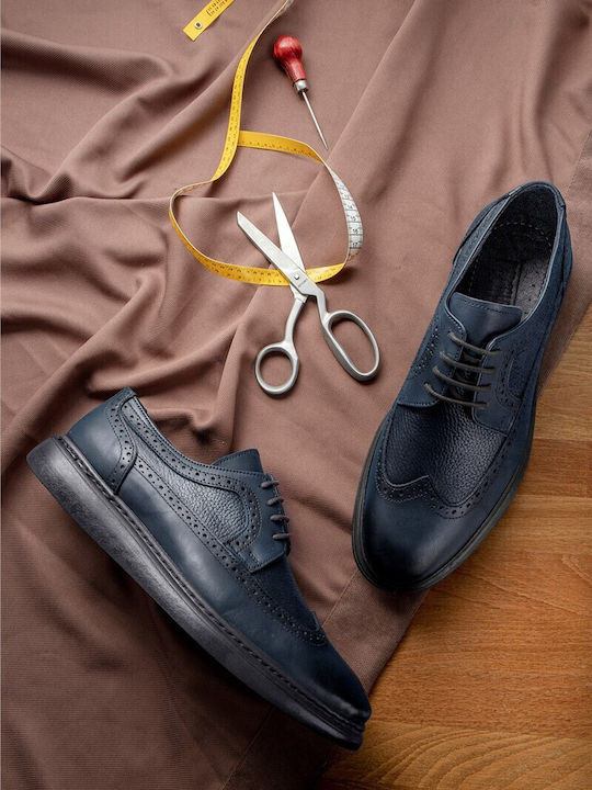 Leder Herren Freizeitschuhe Blau