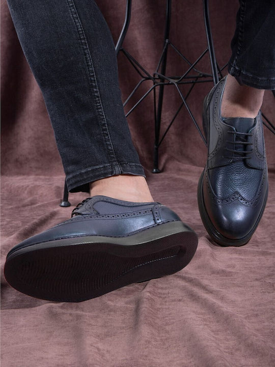 Leder Herren Freizeitschuhe Blau