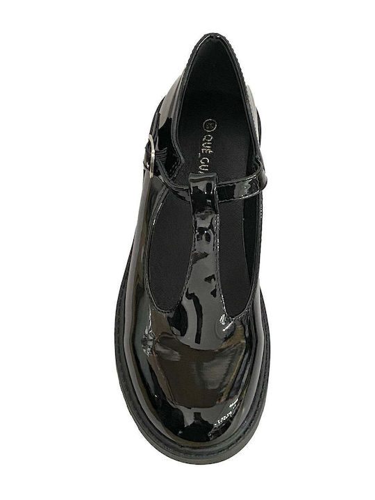 Kids Pumps & Ballerinas With Hoop & Loop Closure Patent Leather Black