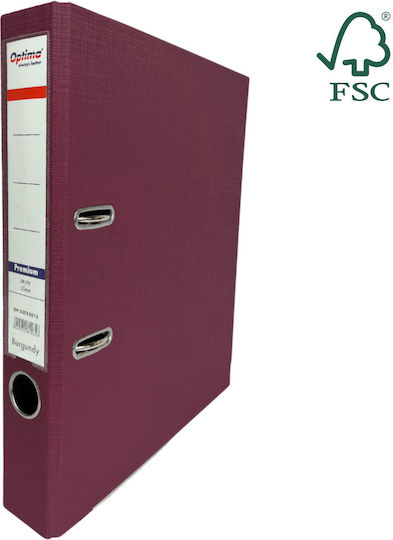 Optima Clasic & Premium A4 Binder Laminated Pp Pp Metal Edge 50 Mm Optima Premium Burgundy