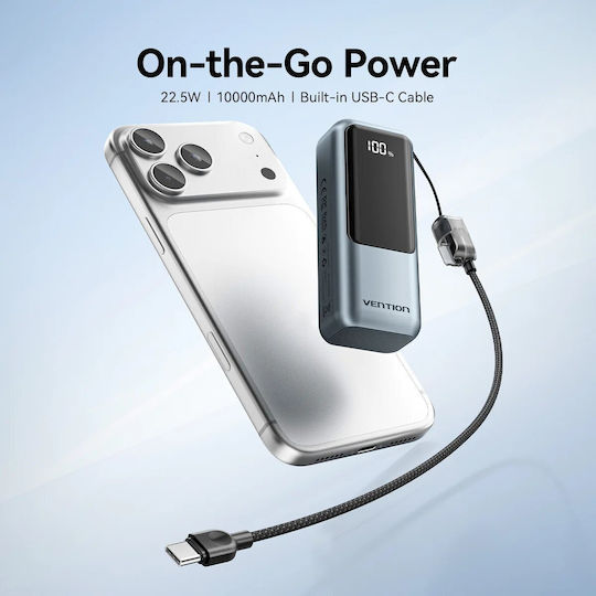 Vention Power Bank 10000mAh 22.5W with USB-A Port and USB-C Power Delivery Port