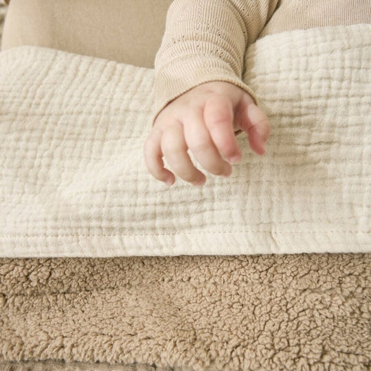 Meyco Waffel Teddy Babydecke Braun 100x150cm